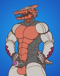 android anthro digital_media_(artwork) epic_games fortnite fortnite:_battle_royale genitals haxsaur hexsaur_(fortnite) hi_res humanoid machine male nude penis red_panda_mirr robot simple_background solo tail