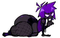 1girls ass big_ass big_butt boots bottom_heavy dark-skinned_female dark_skin female female_only fishnets freckles_on_ass goth goth_girl nanodude78 purple_hair skirt solo tagme tongue tongue_out voipina_(nanodude78)