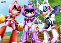 amy_rose bbmbbf blaze_the_cat blaze_woman cameltoe metal_rouge mobian_(species) mobian_bat mobian_cat mobian_hedgehog mobius_unleashed palcomix panty_peek pantyshot pussy robot robot_master roboticization roboticized_masters robotization rose_woman rouge_the_bat rouge_woman sega sonic_(series) sonic_the_hedgehog_(archie) sonic_the_hedgehog_(comics) sonic_the_hedgehog_(series) upskirt