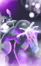 1boy anal_sex animatronic anthro ass ass back_view balls five_nights_at_freddy's five_nights_at_freddy's:_security_breach fnaf furry furry_only gay male male_only muscular muscular_male mxes_(fnaf) ninjagreen99 nude penetration rabbit security_breach:_ruin sex_toy solo solo_focus