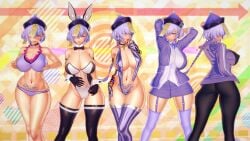 1girls aged_up arms_behind_head ass big_ass big_breasts bikini blush breasts bunny_ears bunny_girl bunnysuit busty cleavage female female_only genshin_impact huge_breasts koikatsu large_breasts latex latex_bikini latex_stockings leotard navel nipple_bulge pantyhose pubic_tattoo qiqi_(genshin_impact) see-through_clothing swimsuit taf4mad tattoo thick_thighs thighs transparent_bunnysuit voluptuous