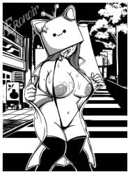 1girls big_breasts black_and_white erect_nipples eronoir female female_only legwear masked masked_female nimu nimu_(cosplay) nimu_(irl) sofía_magaly_santillán_(nimu) star tenia_que_ser_nimu_(meme) virtual_youtuber vtuber watermark youtube youtube_hispanic