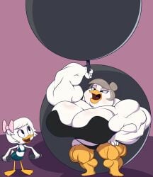 beefy beefy_girl bentina_beakley big_breasts bird bow bra breasts breasts_bigger_than_head colored disney disney_channel disney_xd duck ducktales ducktales_(2017) extreme_muscles female gilf grey_hair hair huge_breasts hyper_breasts large_breasts milf muscles muscular muscular_arms muscular_female muscular_legs muscular_thighs panties pecs samboga sbshouseofpancakes webby_vanderquack weights