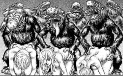 3girls all_fours ass ass_grab bareback berserk breeding breeding_slave broken_rape_victim completely_nude covered_in_fur doggy_style dominant_male female forced forced_submission forced_to_watch from_behind fucked_from_behind fur furry_male gangrape group_sex hair_between_eyes hip_grab implied_penetration large_breasts long_hair male manga manga_page miura_kentarou monster monster_cock monster_rape multiple_girls nipples official_art panel rape raped_by_monster screenshot sex sex_slave size_difference taken_from_behind thighs tongue_out troll troll_male