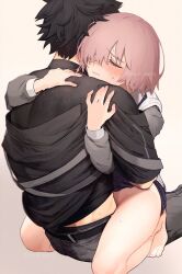 1boy 1boy1girl 1girls 2d aroused closed_eyes clothed clothed_sex clothing couple_(romantic) cowgirl_position endured_face fate/grand_order fate_(series) female female_focus fujimaru_ritsuka_(male) gudao happy_sex hug hugging human kaita_(mokamilkcup) light-skinned_female male male/female mash_kyrielight passionate romantic sex shielder_(fate/grand_order) simple_background sitting sitting_on_lap straddling straight sweat sweatdrop teenage_girl teenager teenager_on_teenager thick_thighs type-moon vaginal_penetration vaginal_sex wholesome wholesome_sex