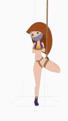 1girls animated ankle_socks anklehighs bondage crotch_rope dawho555 dildo disney disney_channel female gag gif imminent_penetration kim_possible kimberly_ann_possible loop one_leg_up purple_socks rope_bondage rope_harness socks struggling suspension_bondage tape_gag