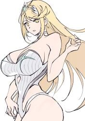 blonde_hair breasts female female_only mythra nintendo solo swimsuit ug333333 xenoblade_(series) xenoblade_chronicles_2