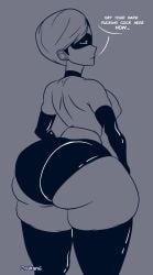 1girls ass big_ass big_breasts big_butt bodysuit bottom_heavy bubble_ass bubble_butt clothed clothed_female clothing dat_ass dirty_talk doodle elastigirl english_text fat_ass female female_only fully_clothed fully_clothed_female gigantic_ass helen_parr monochrome solo tagme text the_incredibles thick_ass thick_thighs thigh_boots thigh_highs thighhighs thighs zoultan