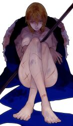 1girls blonde_hair breasts dimitri_alexandre_blaiddyd female female_only fire_emblem fire_emblem:_three_houses genderswap_(mtf) large_breasts looking_at_viewer naked_cape nintendo one_eye rule_63 scar scars scars_all_over solo thighs wyktsak