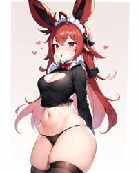 ass big_ass furry maid playboy_bunny puro rabbit red_eyes red_hair sansi7w7 sansired sansivt