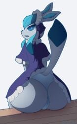 anthro dc_moster eeveelution furry glaceon maid pokémon_(species) pokemon pokemon_(species) tagme