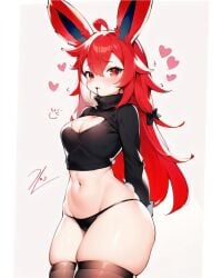 ass big_ass furry playboy_bunny puto rabbit rabbit_girl red_eyes red_hair sansired sansivt