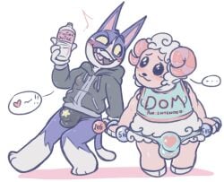 2boys aipeco18 animal_crossing dom_(animal_crossing) furry tom_(animal_crossing) toony underwear