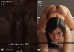 3d bent_over big_ass black_hair blue_eyes brown_skin chloe_frazer dark-skinned_male emberstock huge_cock indian indian_female interracial on_all_fours panties partial_male slut snapchat submissive_female tattoo text third-party_edit thong uncharted