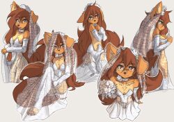 1girls apogee_(tinygaypirate) brown_hair female furry solo tail tinygaypirate wedding_dress