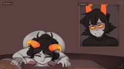 agal1502 aradia_megido blowjob blush camera camera_view deepthroat eyes_rolling_back fellatio gagging glory_hole homestuck sucking_penis sweat tolu_(a-gal) troll