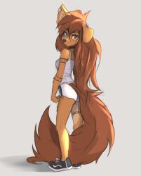 1girls apogee_(tinygaypirate) brown_hair female furry solo tail tinygaypirate