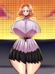 2023 atlus haru_okumura holding_breast hourglass_figure huge_breasts huge_thighs persona persona_5 schnauzercito thick_thighs