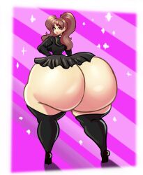 2023 atlus female huge_ass huge_thighs hyper hyper_ass kujikawa_rise meat_wall_(body_type) microskirt persona persona_4 schnauzercito thick_thighs