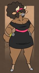 anthro big_breasts bovid breasts buffalo female furry horns nerdyreindeer pokemon thick_thighs wide_hips