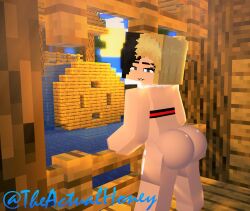 1girls 2023 3d artist_name artist_signature big_ass big_butt chained female honey_(tah) horny_female human humanoid mine-imator minecraft multicolored_hair seductive_look tagme theactualhoney watermark