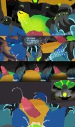 absurd_res anal anal_sex androidass annelid anthro bodily_fluids cum cum_inside cumshot dragon duo ejaculation forced genital_fluids hi_res leech male male/male orgasm orgasm_face penetration