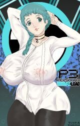 abs atlus belly big_breasts big_nipples blue_hair braid braided_hair breasts casual curvaceous curvy female female_focus female_only fuuka_yamagishi huge_areolae huge_breasts human large_breasts lips megami_tensei muscular_female nipples pale_skin persona persona_3 persona_3_reload persona_4_arena_ultimax seductive seductive_smile sega smile solo solo_female solo_focus thick_thighs venus_body voluptuous wankofool wide_hips yamagishi_fuuka