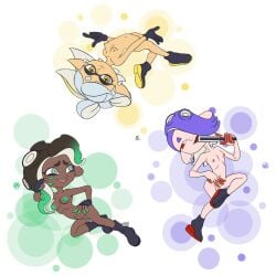 ass breasts dark-skinned_female dark_skin light-skinned_female light_skin marie_(alterna) marie_(splatoon) marina_(splatoon) nude pussy rasenxoru shiver_(splatoon) splatoon splatoon_2 splatoon_3