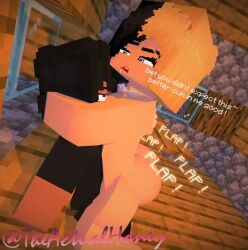 1boy 1girls 2023 3d artist_name artist_signature big_ass big_breasts big_butt black_and_blonde_hair clothed_male cum_inside_request dick female honey_(tah) horny_female human humanoid male mine-imator minecraft multicolored_hair nude_female plap pussy riding riding_penis tagme theactualhoney watermark