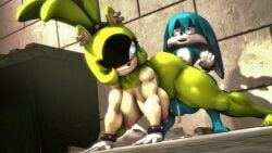 3d anthro big_balls big_breasts big_butt ear_piercing female femdom furry genital_fluids green_fur jack-o_pose kitsunami_the_fennec larger_female male/female male_penetrating_female muscular_female pinned precum_string sonic_(series) sonic_the_hedgehog_(comics) sonic_the_hedgehog_(idw) sonic_the_hedgehog_(series) source_filmmaker surge_the_tenrec thatknowndude