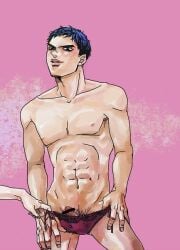 1boy 2014 guido_mista jojo's_bizarre_adventure male male_only penis unknown_artist vento_aureo visible_penis