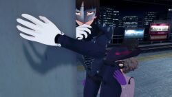 2girls 3d braulete2 clothed_sex clothing face_in_ass female handwear haru_okumura headwear human makoto_niijima mask pale_skin persona persona_5 phantom_thief_suit tagme yuri