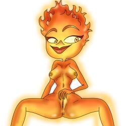 breasts elemental elemental_(pixar) ember_lumen fire nipple pussy