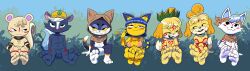 2023 3_toes absurd_res animal_crossing animal_genitalia ankha ankha_(animal_crossing) anthro balls black_body black_fur blue_hair bodypaint breasts canid canine canis casual_exposure clothing deepcreases domestic_cat domestic_dog fanning feet felid feline felis female foot_focus fully_sheathed fur genitals group hair hat hat_only headgear headgear_only headwear headwear_only heat_(temperature) hi_res hood isabelle_(animal_crossing) kicks_(animal_crossing) kid_cat_(animal_crossing) male mammal marshal_(animal_crossing) mephitid mostly_nude nintendo nipples overheated punchy_(animal_crossing) rodent scarf sciurid sheath shih_tzu sitting skunk soles square_crossover tan_body tan_fur toes toy_dog tree_squirrel white_body white_fur yellow_body yellow_fur