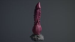 3d_(artwork) ball_gag balls digital_media_(artwork) dragon erection fur gag genitals hair hi_res male nirit_ling penile_spines penis scales vein veiny_penis