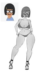 1girls 2d bikini bob's_burgers child_bearing_hips curvy diklonius female glasses huge_breasts looking_at_viewer nerd nerdy_female sketch thick_legs thick_thighs tina_belcher voluptuous white_background wide_hips