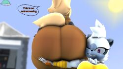 2023 3d ass big_butt cindablimp mobian_(species) sega sonic_(series) sonic_the_hedgehog_(series) tangle_the_lemur whisper_the_wolf