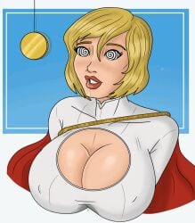 animated big_breasts cleavage dc dc_comics drool drooling english_text female gif hypnosis open_mouth polmanning power_girl superheroine superman_(series) text