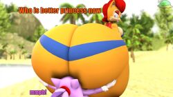 2023 3d ass ass_cleavage butt_crack cindablimp facesitting mobian_(species) sally_acorn sega sonic_(series) sonic_the_hedgehog_(series)