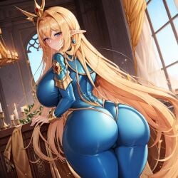 ai_generated big_ass big_butt bimbo blonde_hair blue_clothes blue_clothing bubble_butt chaos_(warhammer) cult cultist elf female gold_(metal) gold_jewelry jewelry massive_ass massive_butt tzeentch unstable_diffusion warhammer_(franchise) warhammer_fantasy