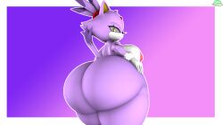 2023 3d anthro ass big_ass blaze_the_cat breasts cindablimp felid feline female female_only huge_ass large_ass looking_at_viewer looking_back mobian_(species) nude sega sonic_(series) sonic_the_hedgehog_(series) thick_thighs voluptuous wide_hips