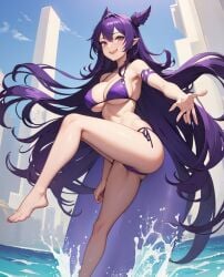 ai_generated anime anime_girl anime_style big_ass big_breasts bikini bikini_top enza1316 fit fit_female girl long_hair purple_bikini purple_bikini_top purple_eyes white_body white_skin women