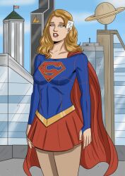 1girls 2d animated dc dc_comics female female_only fully_clothed hypnosis polmanning solo supergirl supergirl_(series) superheroine superman_(series)