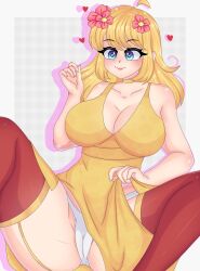 comission female female honeybee_0u0 upskirt white_panties yellow_dress