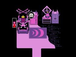 accurate_art_style all_fours animated ass blush deltarune fur gif knotted_penis nervous penis pink_hair pinned pinned_down pixel_art ralsei susie_(deltarune) uterus x-ray