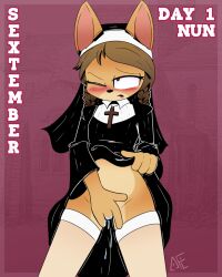 anthro female lynde masturbation nun nun_habit nun_outfit sextember solo tdfoxoo