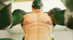 3d_(artwork) abs anthro biceps connivingrat digital_media_(artwork) first_person_view helm_(connivingrat) humanoid male male_only nipples obliques pecs ribs serratus solo solo_male teeth triceps