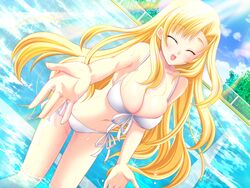 atelier_kaguya cg cleavage eroge game_cg honky-tonk_pumpkin long_hair ore_to_kanojo_wa_shujuu_na_kankei tagme tobato_marina white_bikini