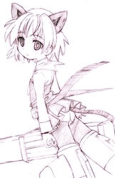 clothing flat_chest homing_(artist) monochrome panties panties_over_pantyhose pantyhose purple sanya_v_litvyak skirt strike_witches traditional_media underwear work_in_progress