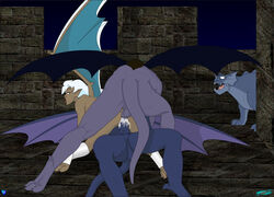 ass bronx_(gargoyles) cum delilah_(gargoyles) disney doggy_style double_penetration fab3716 female gargoyles goliath_(gargoyles) male nude penis pussy thailog